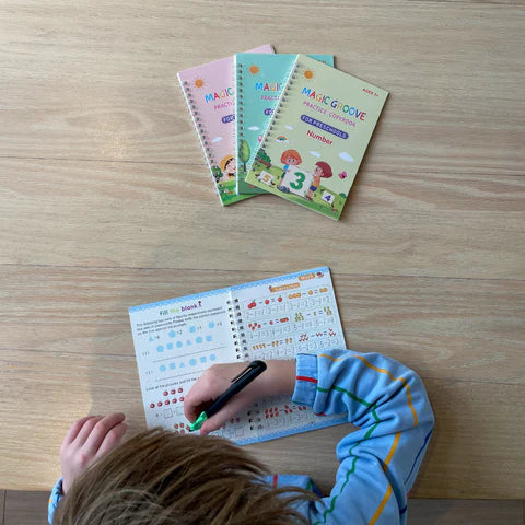 SchreibMeister - Set de 4 (1+3 GRATIS) - La primera introducción a la escritura – Cuaderno de escritura