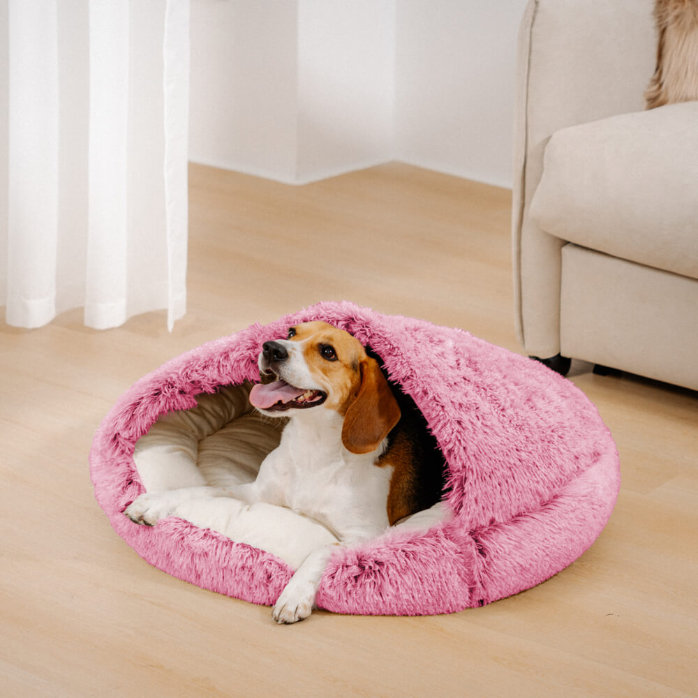 Cama para Mascotas Semi-Cerrada Mysig & Segura de Tela de Algodón Suave