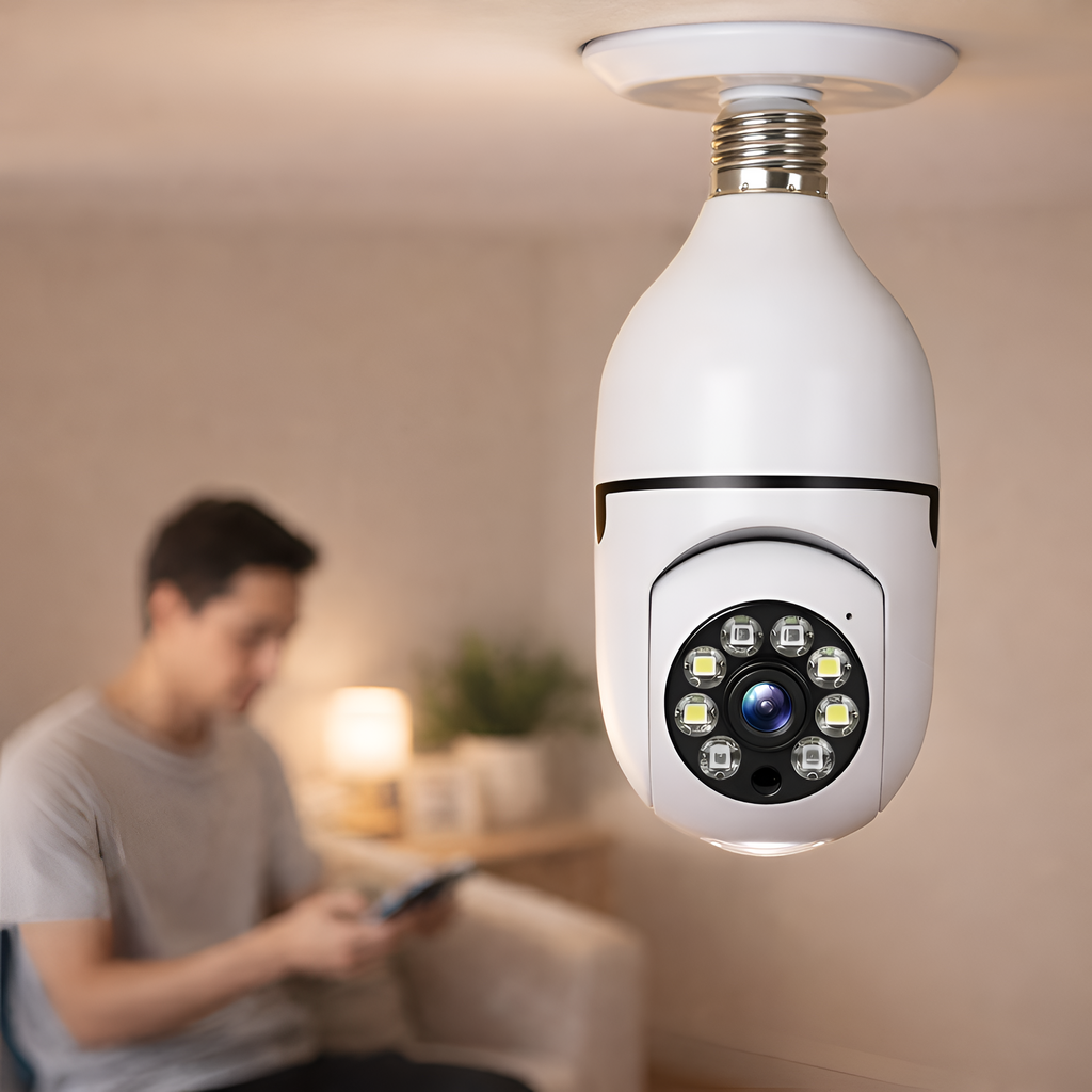 Carlo - Cámara WiFi E27 con visión nocturna