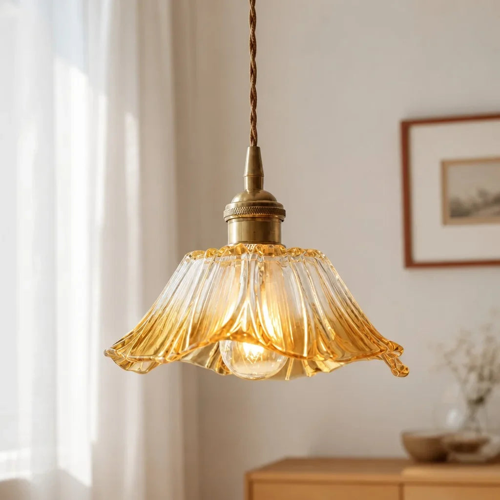 Lámpara Colgante de Vidrio en Diseño Vintage