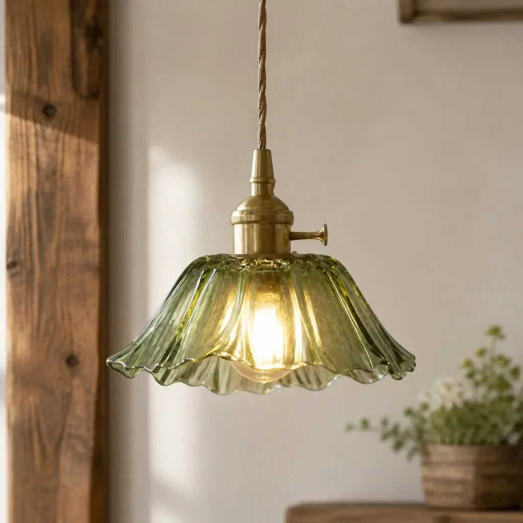 Lámpara Colgante de Vidrio en Diseño Vintage
