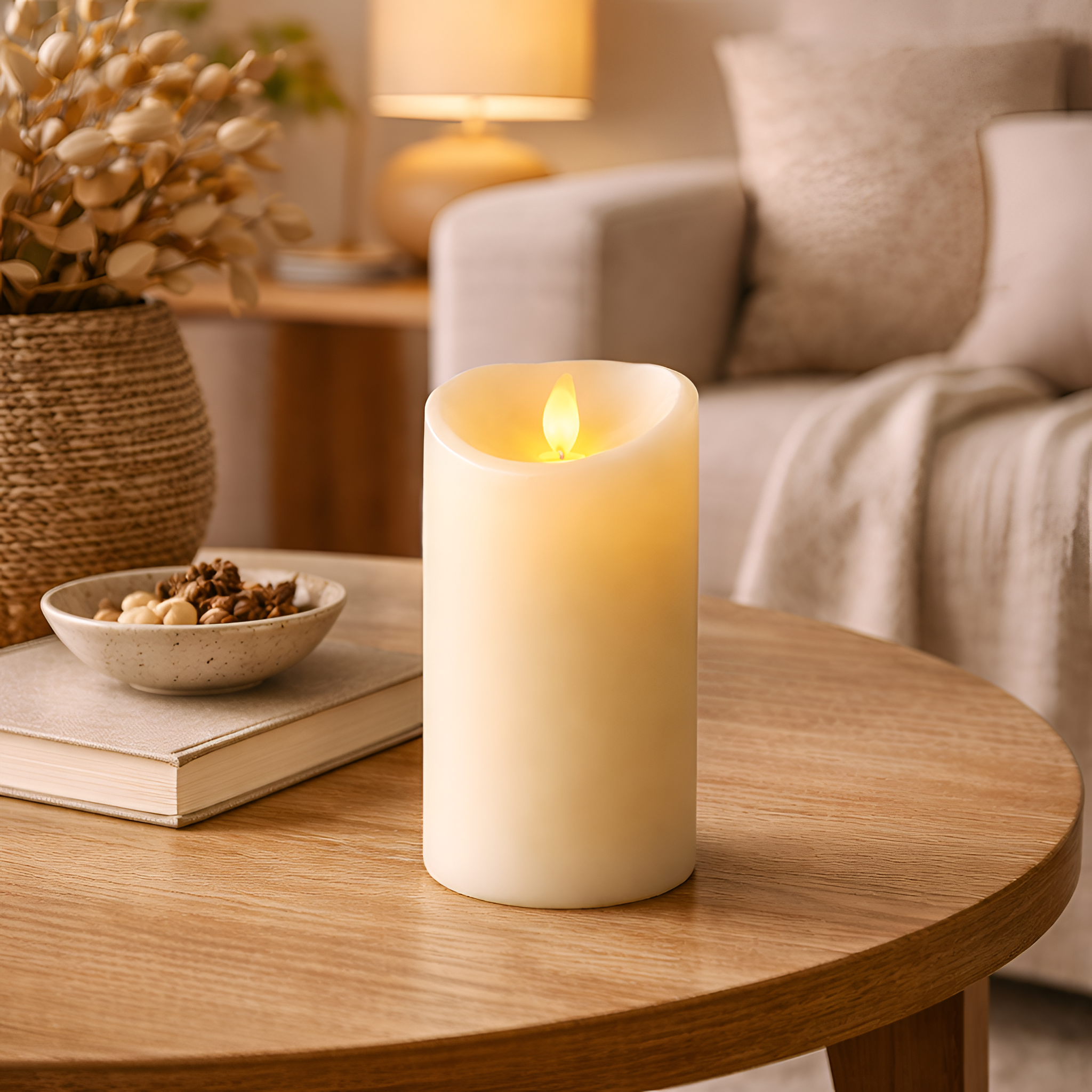 Ginevra - Lámpara LED con efecto de vela titilante sin llama