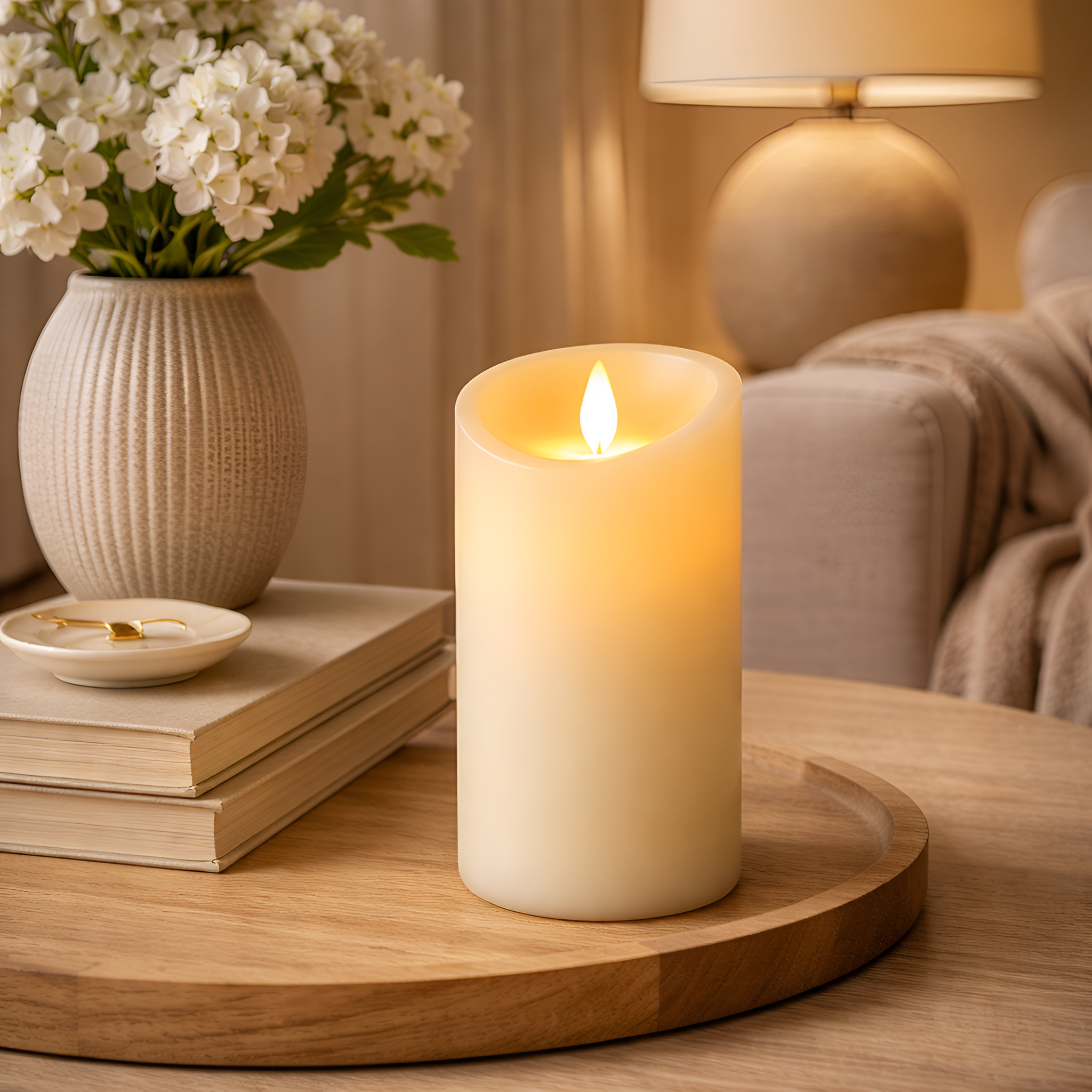 Ginevra - Lámpara LED con efecto de vela titilante sin llama