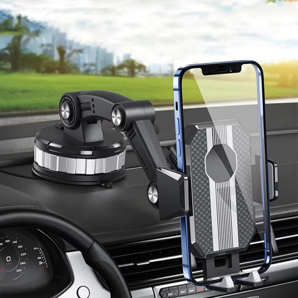 Soporte para Móvil FlexMount para Auto | Fuerte Ventosa | Rotación 360° | Uso con una Mano