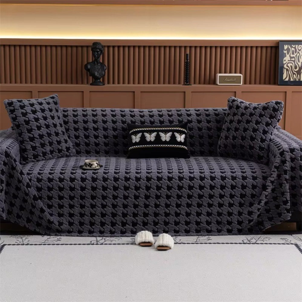 Funda de Sofá de Terciopelo Houndstooth Cavalli