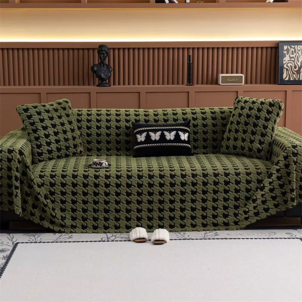 Funda de Sofá de Terciopelo Houndstooth Cavalli