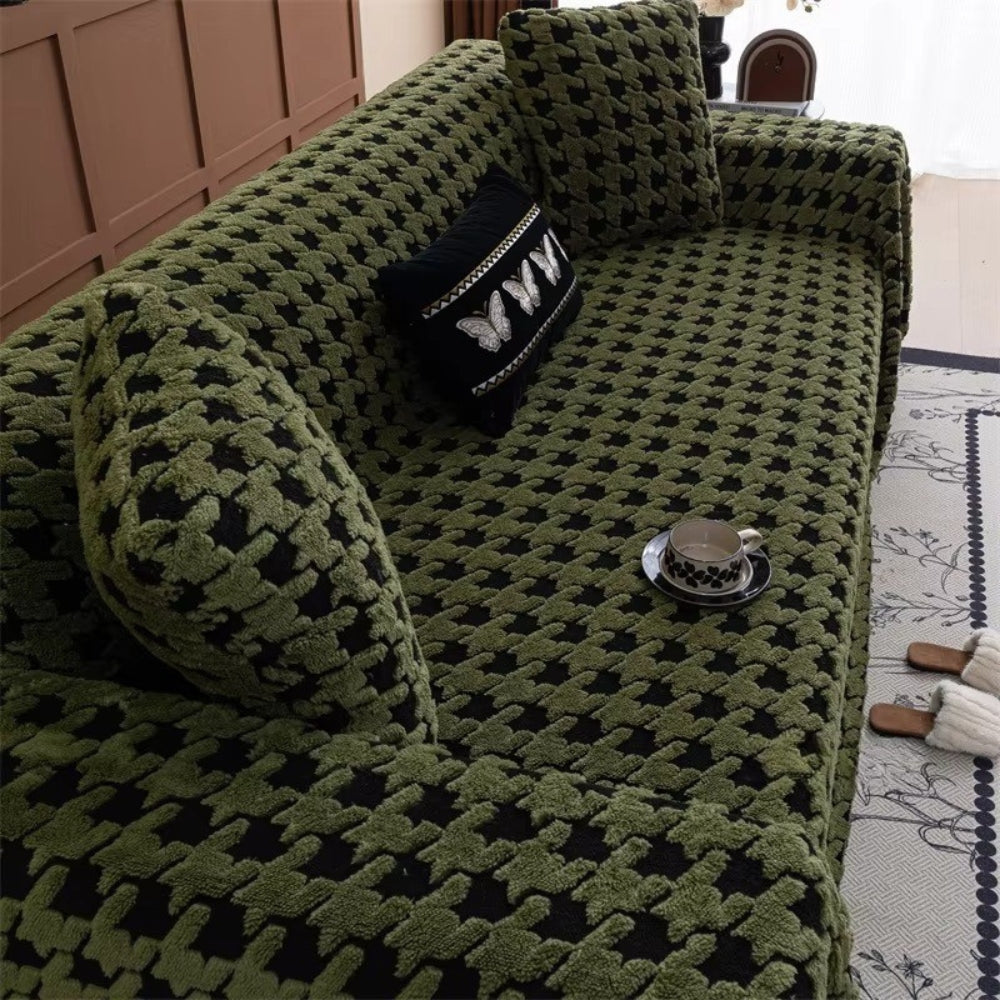 Funda de Sofá de Terciopelo Houndstooth Cavalli