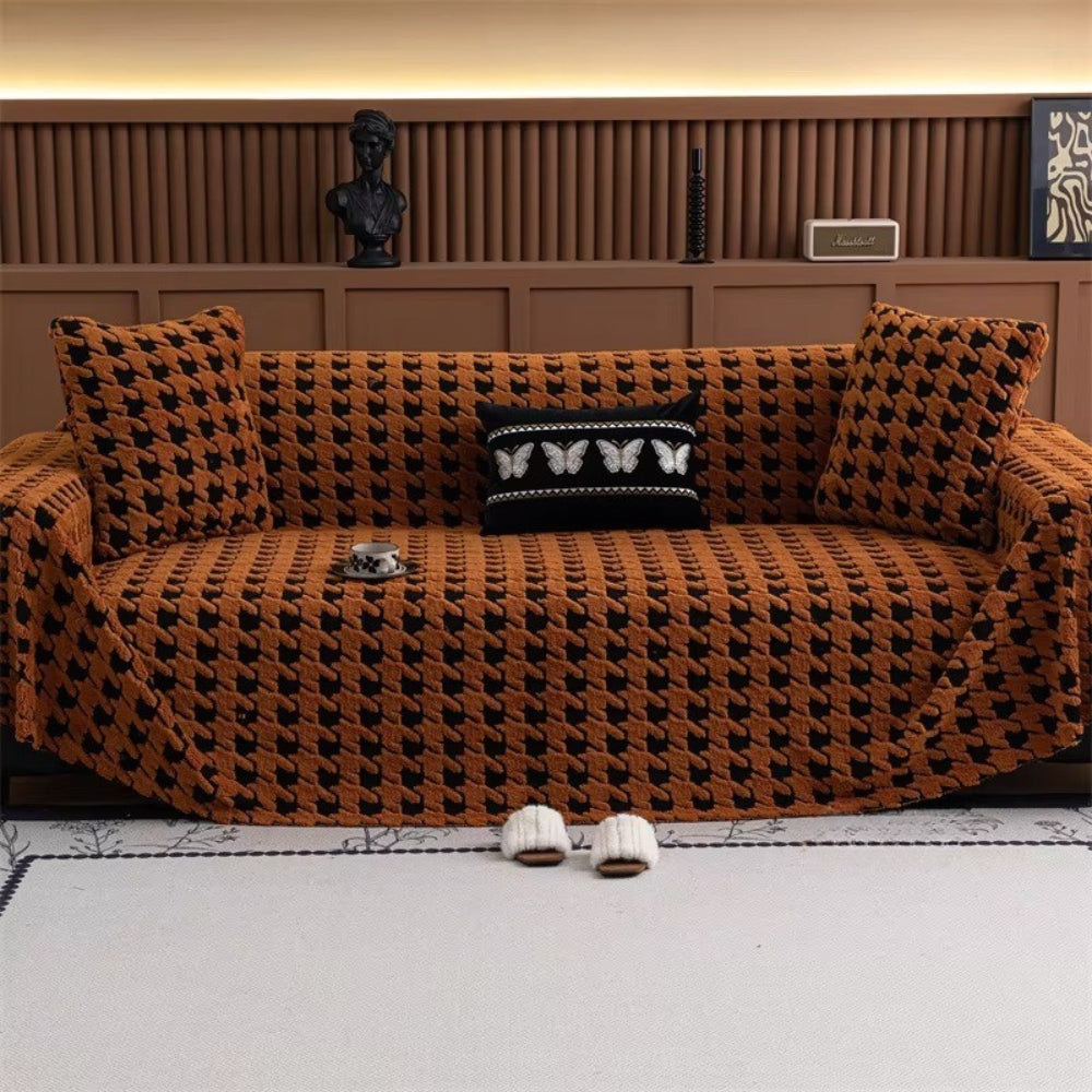 Funda de Sofá de Terciopelo Houndstooth Cavalli