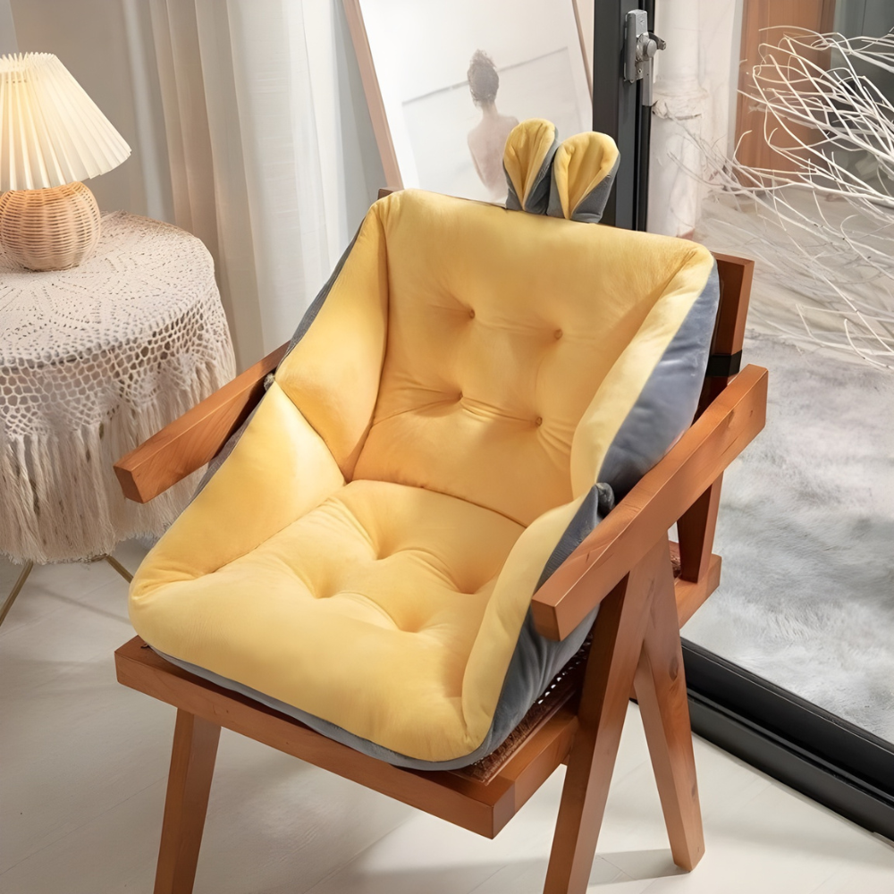 Cojín de Silla Acolchado Grueso con Soporte Lumbar