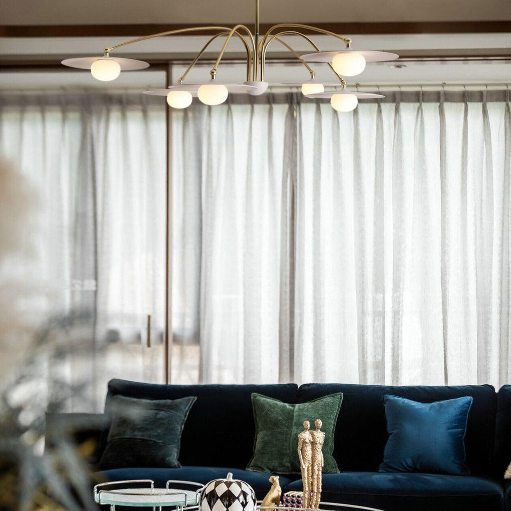 Elara | Lámpara de cristal y hierro estilo art déco