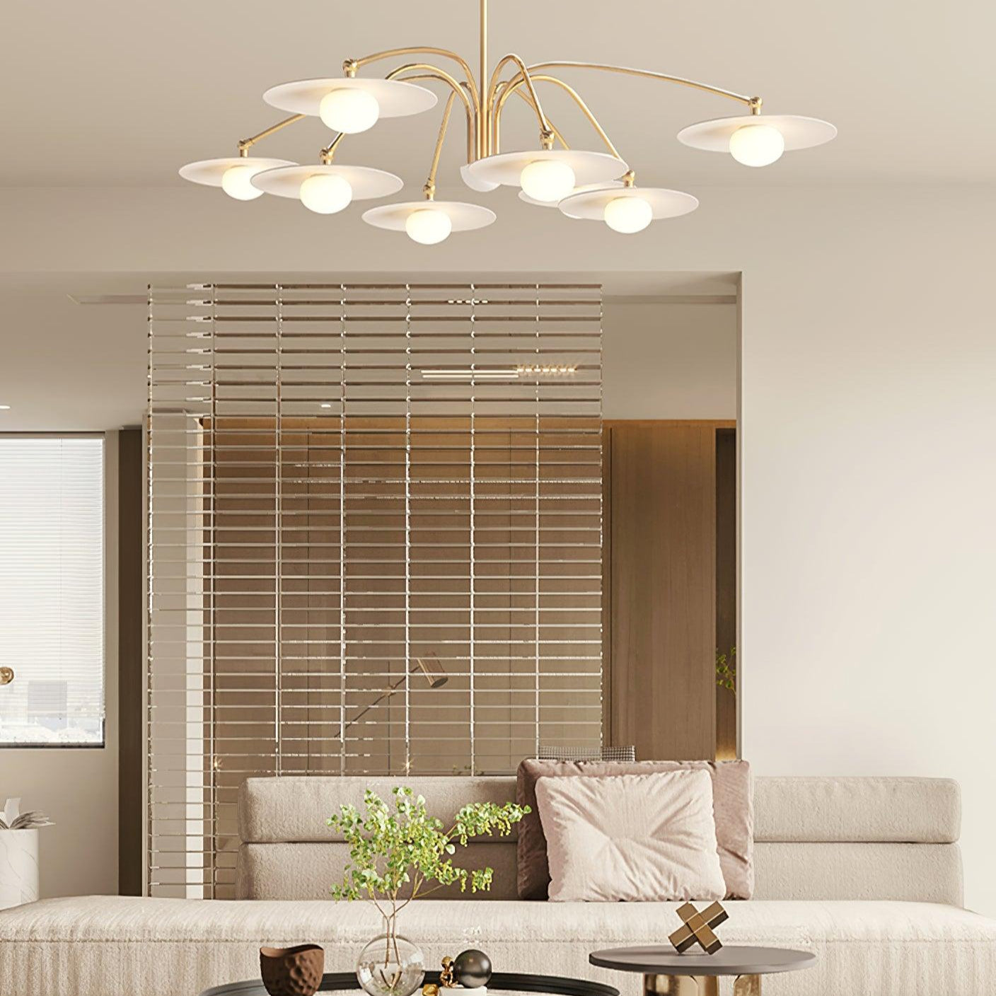 Elara | Lámpara de cristal y hierro estilo art déco