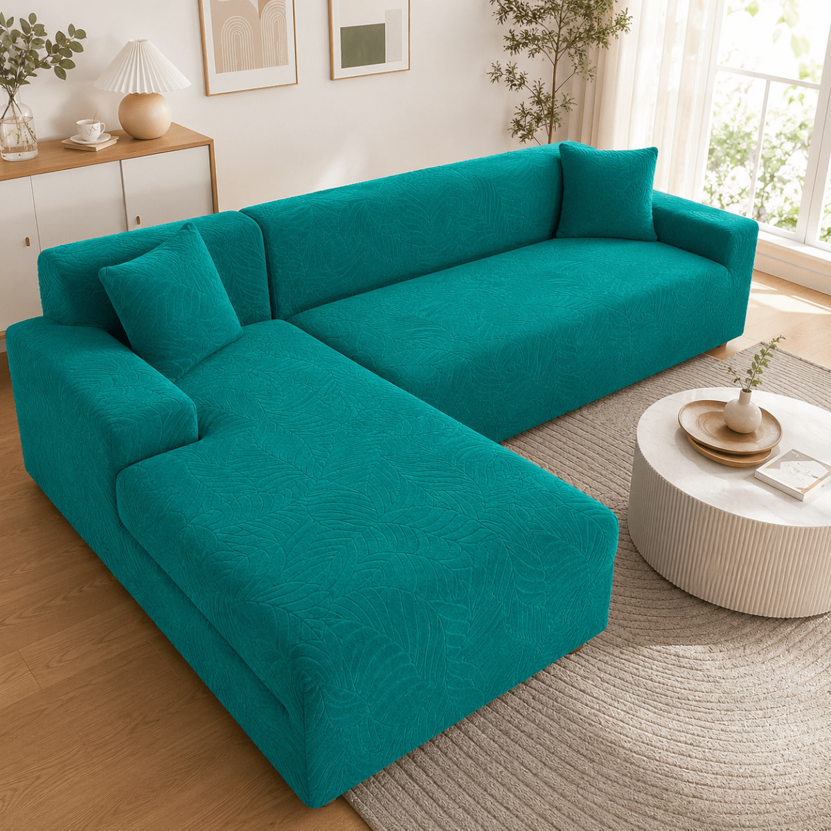 LOUNGEFIT – Funda de sofá a medida para sofás en forma de L