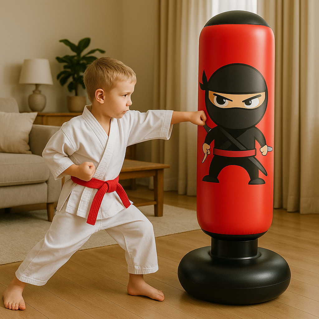Saco de Boxeo Autonomo PowerPunch – Saco de Boxeo Inflable Seguro para Niños de 2 a 15 años