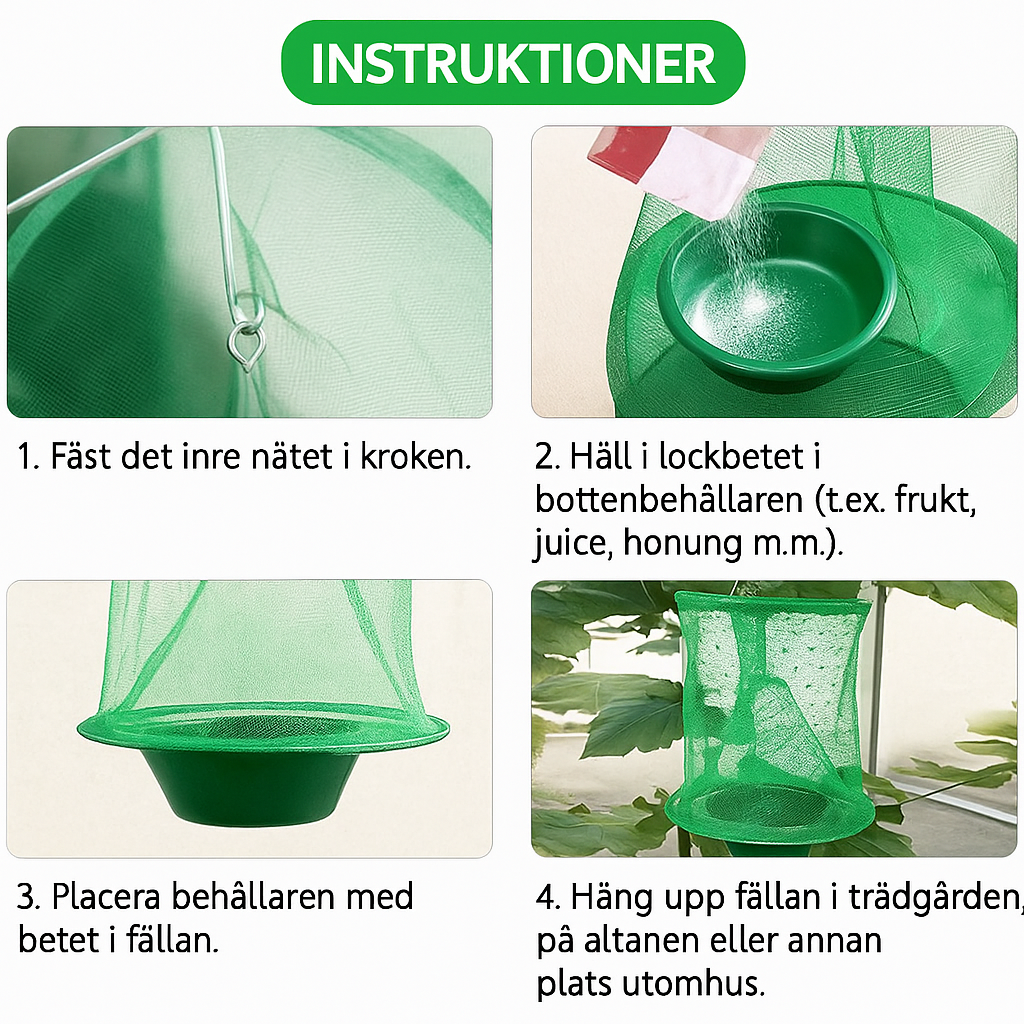 Trampa de insectos colgante – Solución no tóxica para mosquitos, moscas y avispas