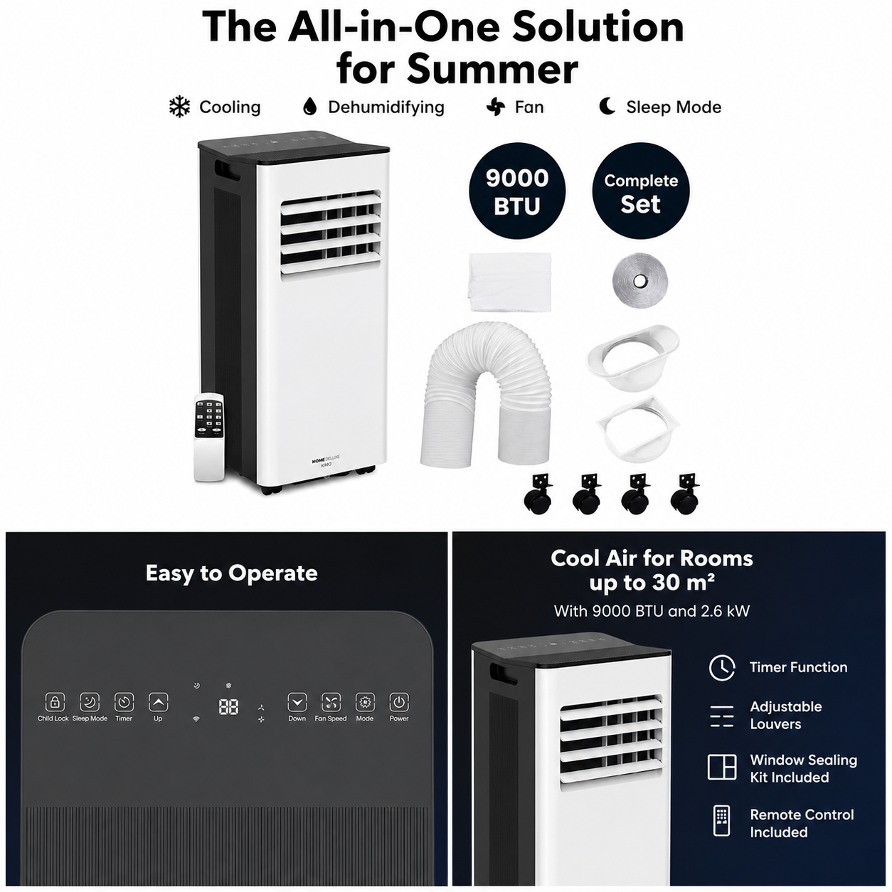 Aire acondicionado portátil potente – ideal para la oficina