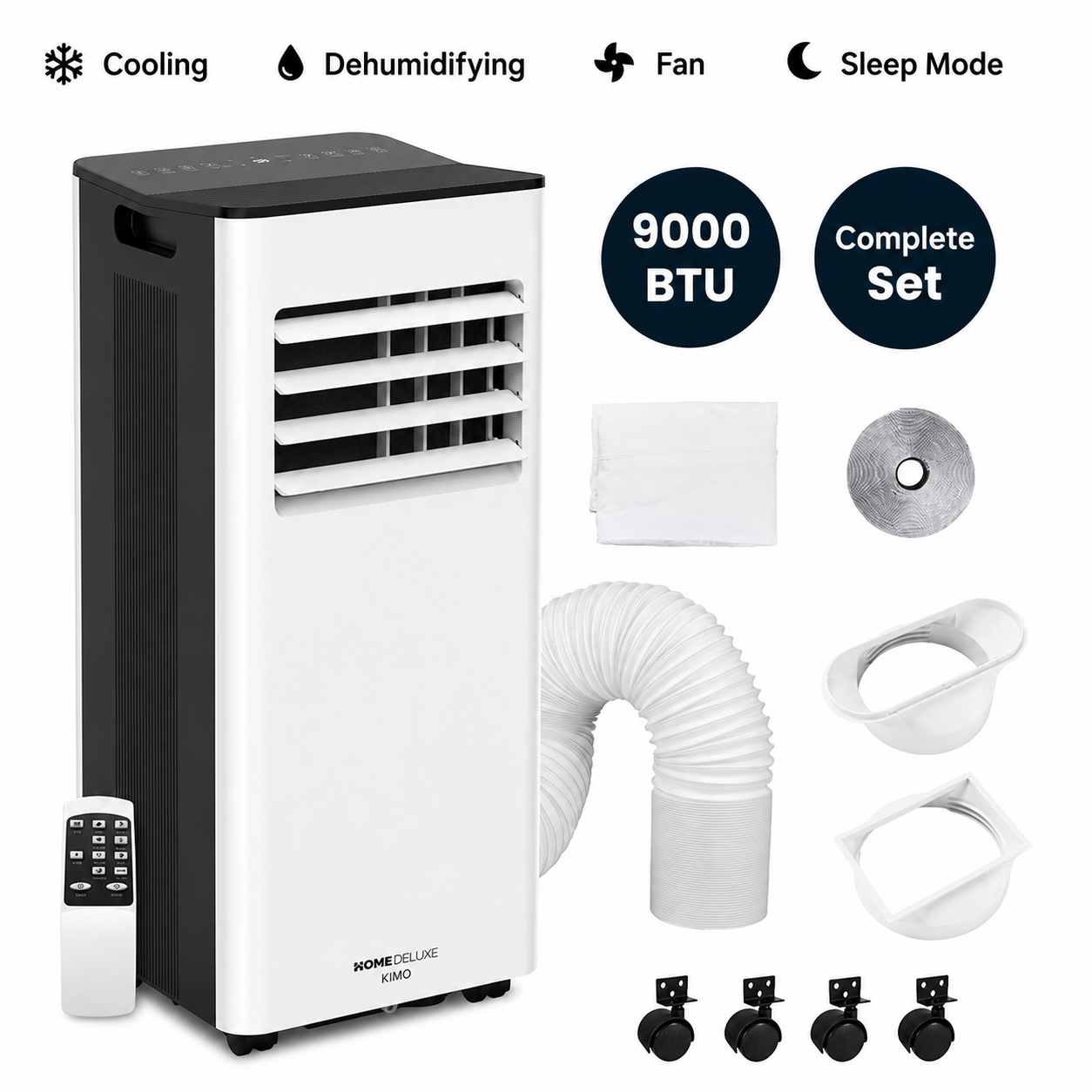 Kimo 9000 Btu Aire Acondicionado Portátil – Blanco/Negro