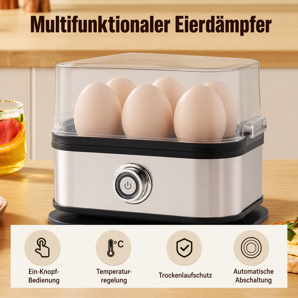 Cocinero de huevos multifuncional con tapa transparente | Kalsten