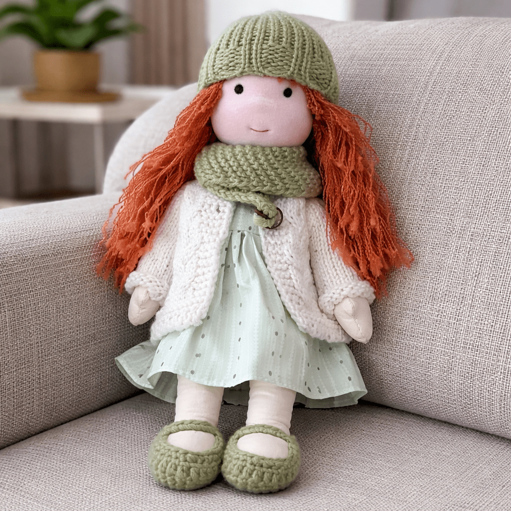 ELORA – Muñeca Waldorf hecha a mano de algodón para jugar creativamente