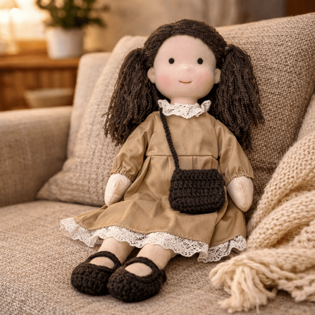 ELORA – Muñeca Waldorf hecha a mano de algodón para jugar creativamente