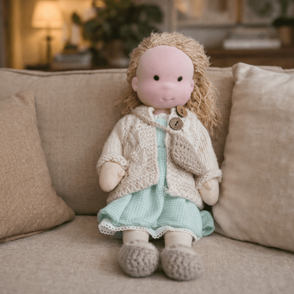 ELORA – Muñeca Waldorf hecha a mano de algodón para jugar creativamente