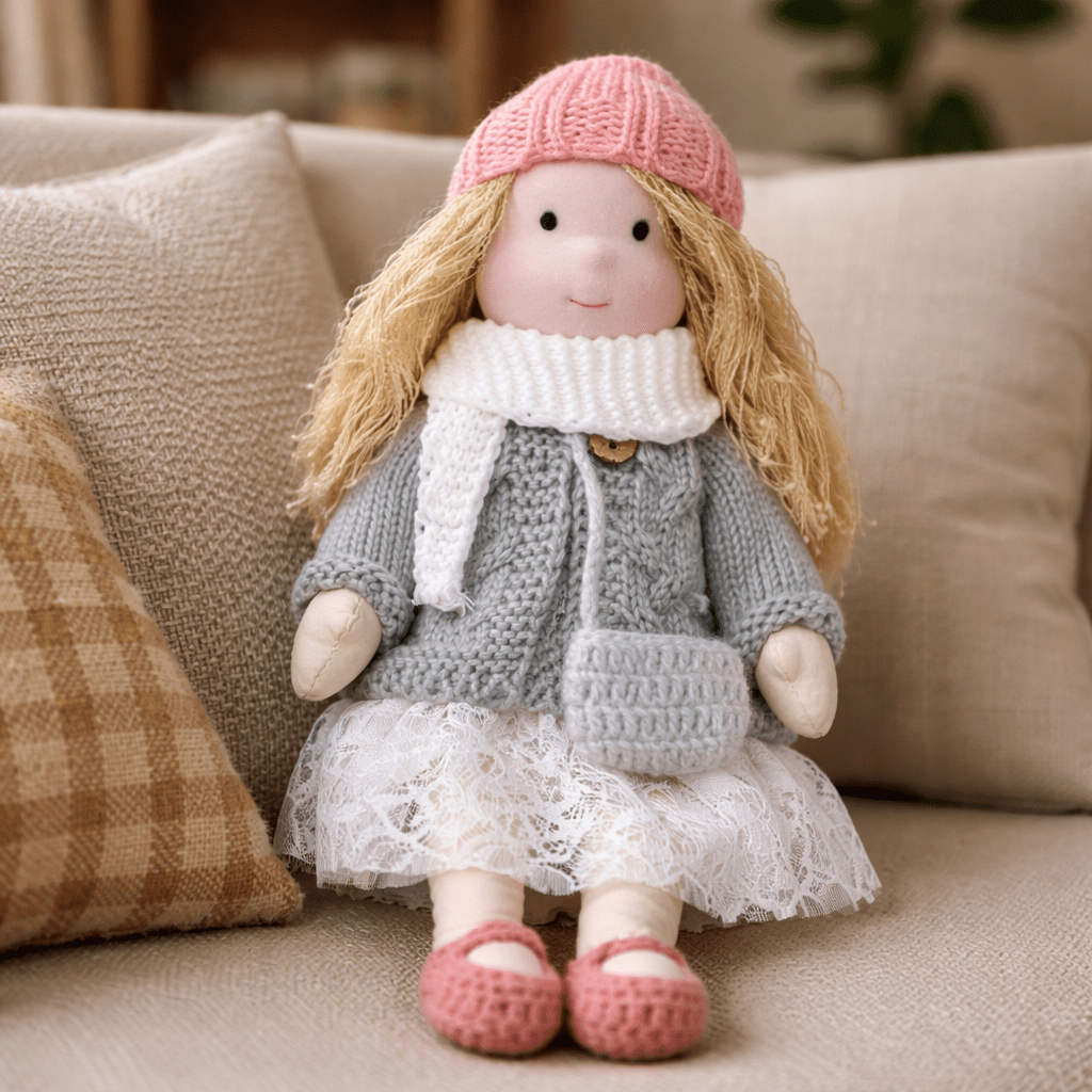 ELORA – Muñeca Waldorf hecha a mano de algodón para jugar creativamente
