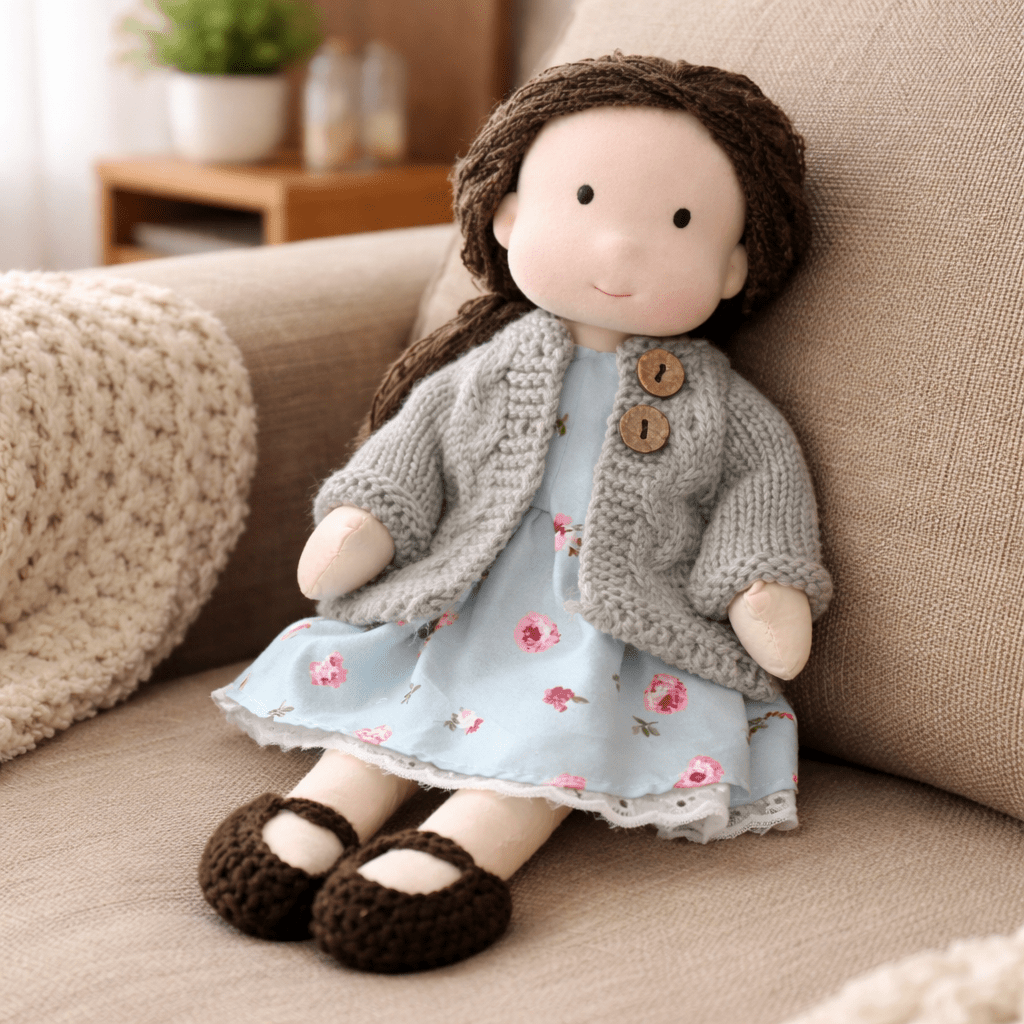 ELORA – Muñeca Waldorf hecha a mano de algodón para jugar creativamente