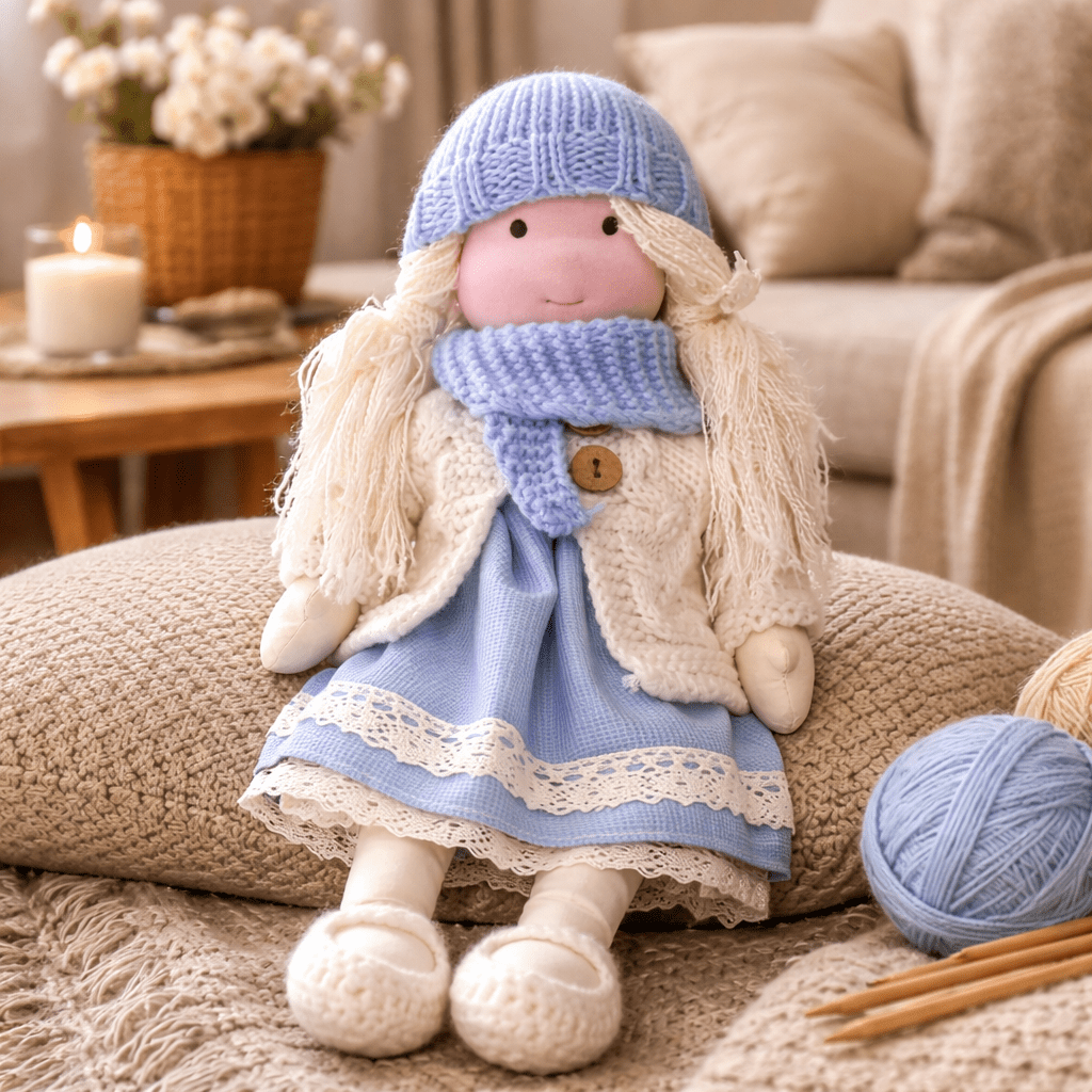 ELORA – Muñeca Waldorf hecha a mano de algodón para jugar creativamente