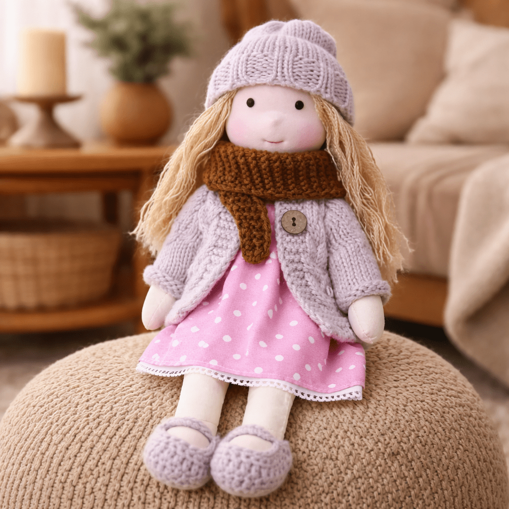 ELORA – Muñeca Waldorf hecha a mano de algodón para jugar creativamente