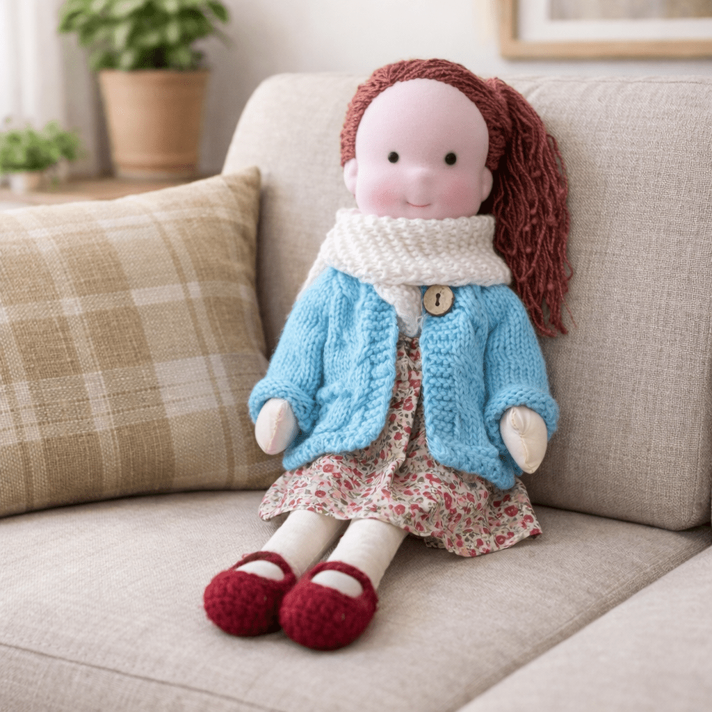 ELORA – Muñeca Waldorf hecha a mano de algodón para jugar creativamente