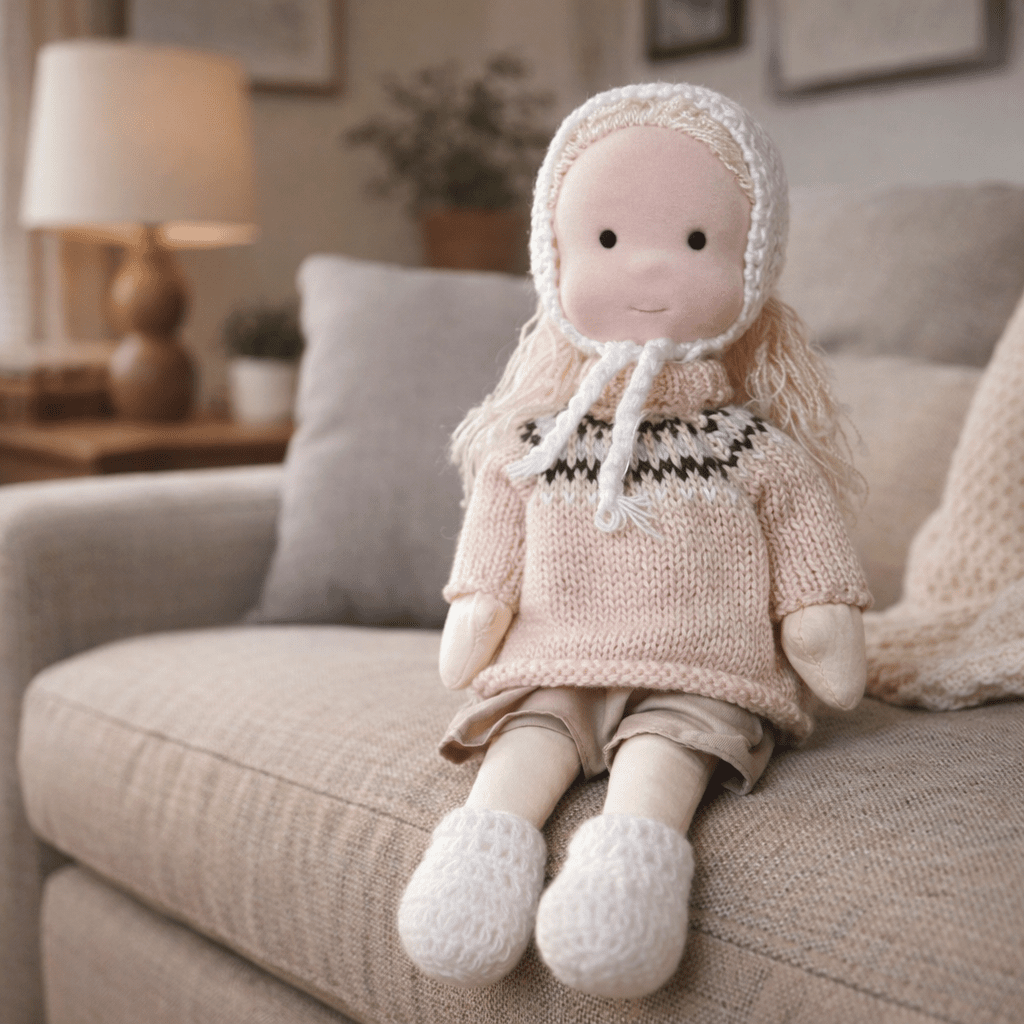 ELORA – Muñeca Waldorf hecha a mano de algodón para jugar creativamente