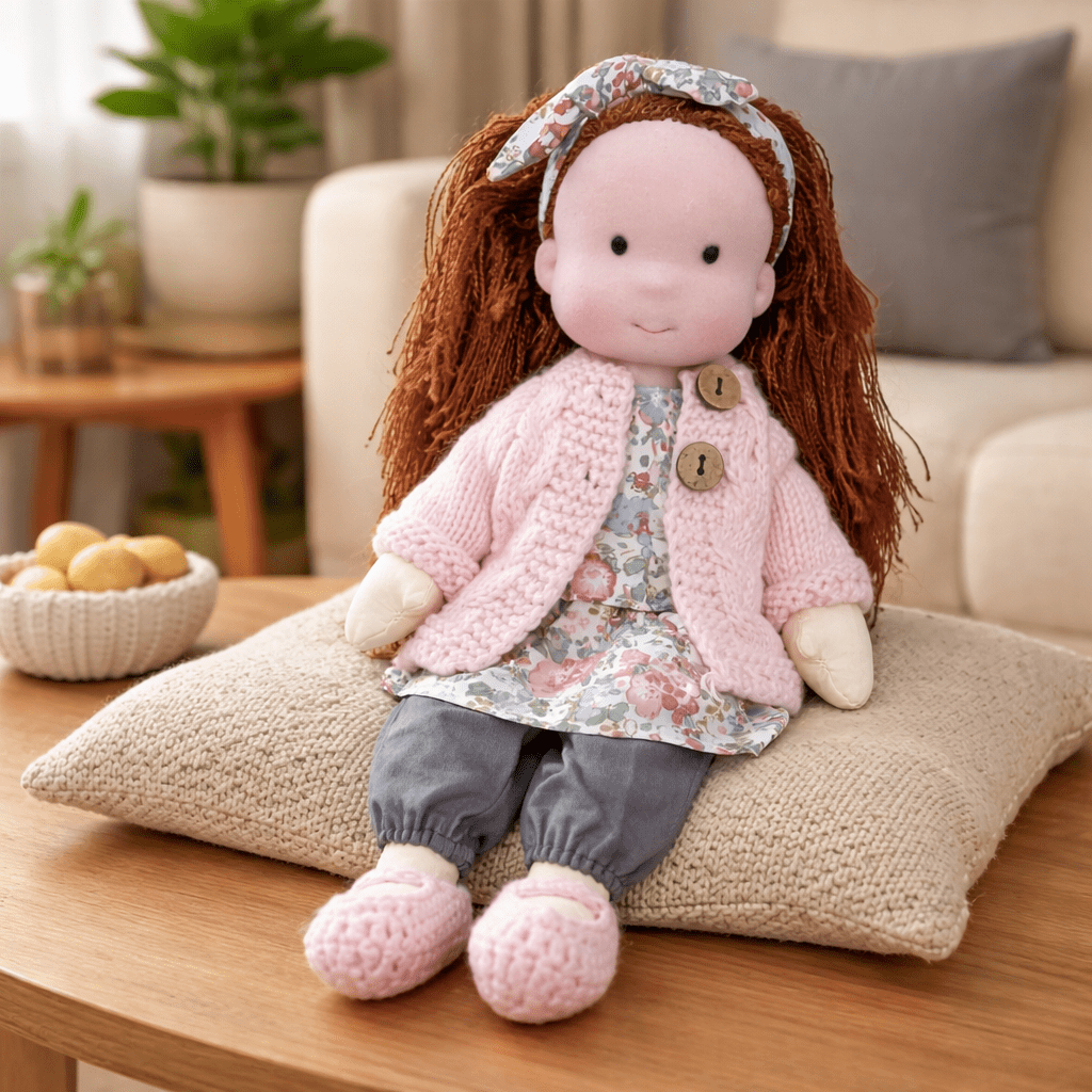 ELORA – Muñeca Waldorf hecha a mano de algodón para jugar creativamente