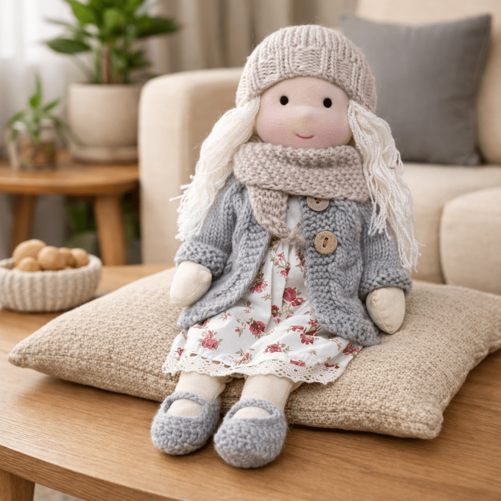 ELORA – Muñeca Waldorf hecha a mano de algodón para jugar creativamente