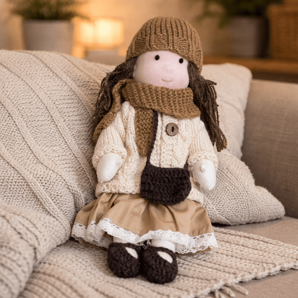 ELORA – Muñeca Waldorf hecha a mano de algodón para jugar creativamente