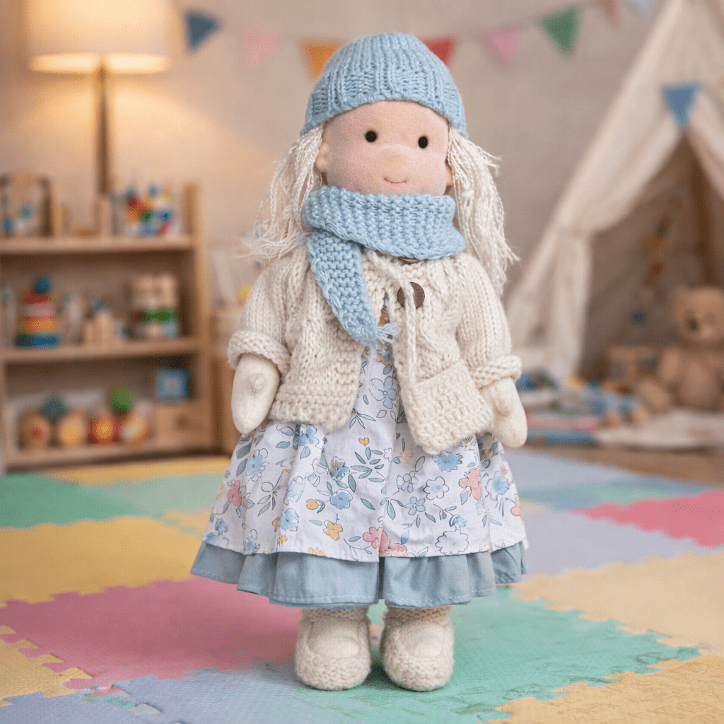ELORA – Muñeca Waldorf hecha a mano de algodón para jugar creativamente