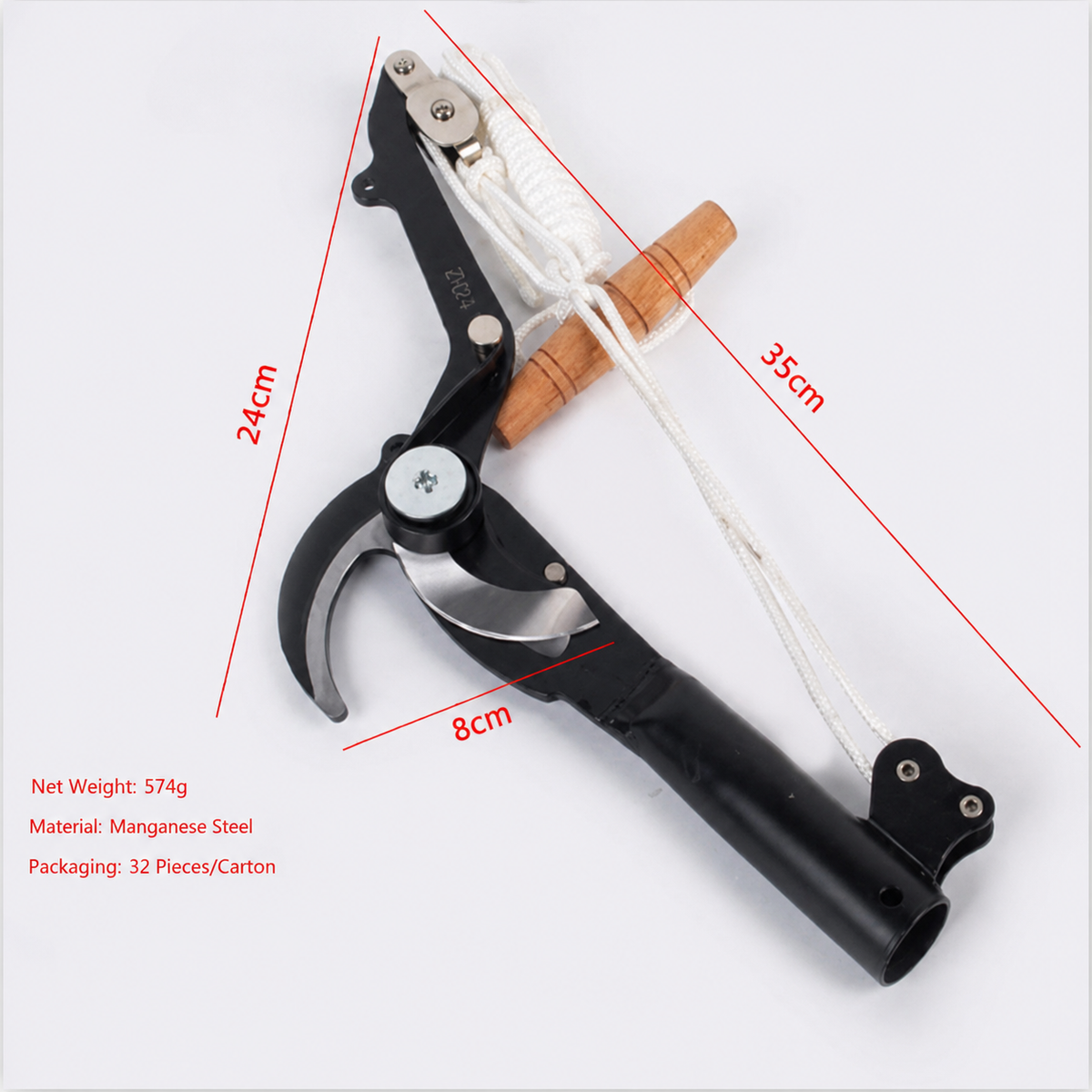 TREETRIM PRO - Podadora extensible de acero SK5 con mecanismo de polea doble