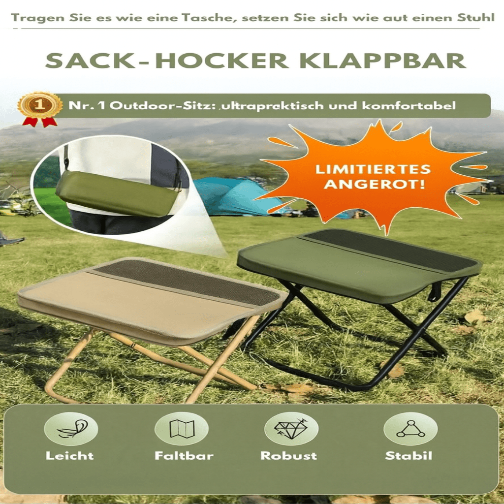SAC DE CHAISE 2 EN 1 – Chaise pliante imperméable & sac à dos pour aventures en plein air