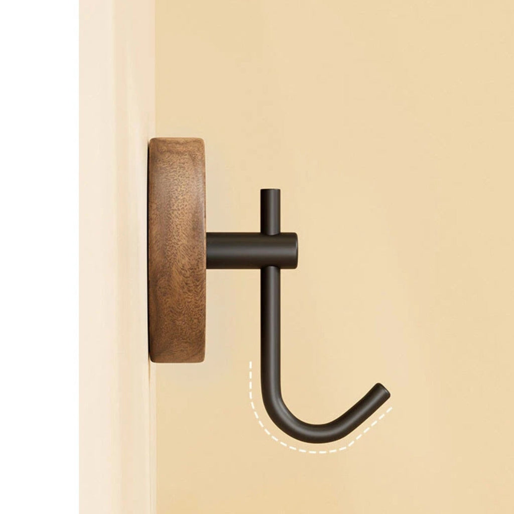 Gancho de Pared de Madera Autoadhesivo Redondo Chic