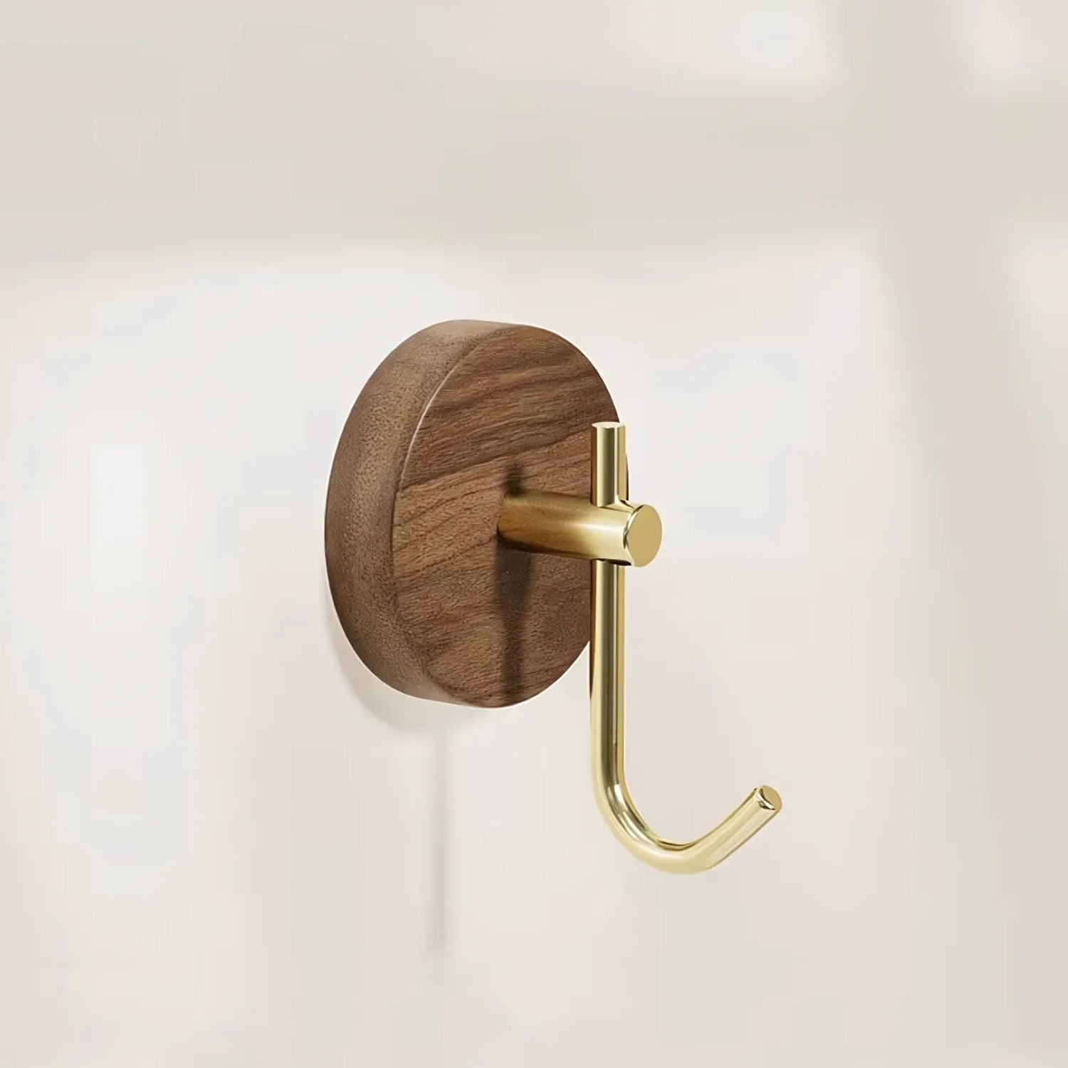 Gancho de Pared de Madera Autoadhesivo Redondo Chic