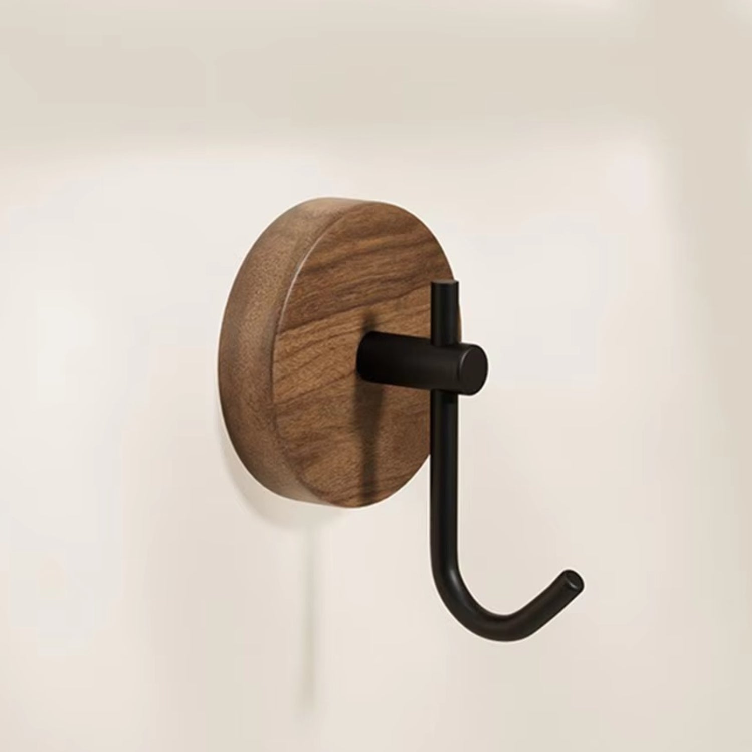 Gancho de Pared de Madera Autoadhesivo Redondo Chic