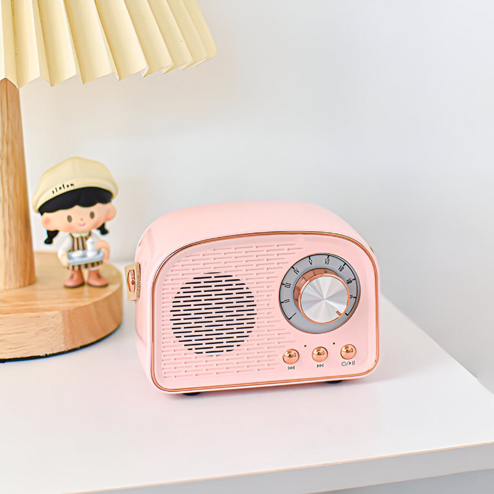 Lisslune | Altavoz Bluetooth Retro Clásico – Sistema de Sonido Inalámbrico Estiloso con Diseño de Radio Vintage
