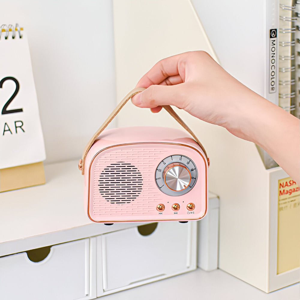 Lisslune | Altavoz Bluetooth Retro Clásico – Sistema de Sonido Inalámbrico Estiloso con Diseño de Radio Vintage