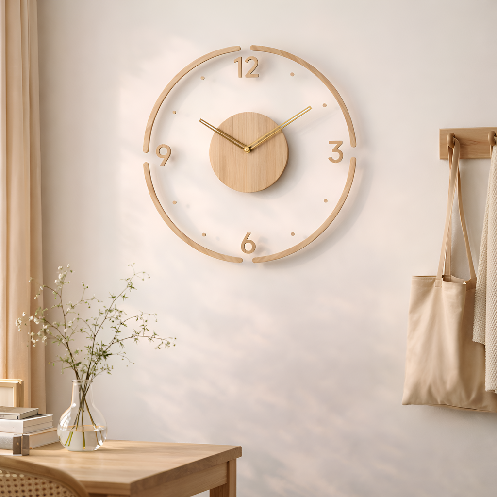Calixto - Reloj de pared escandinavo de madera