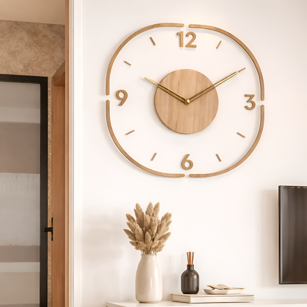 Calixto - Reloj de pared escandinavo de madera