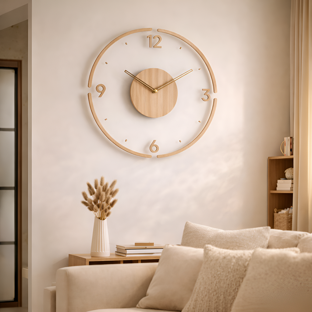Calixto - Reloj de pared escandinavo de madera