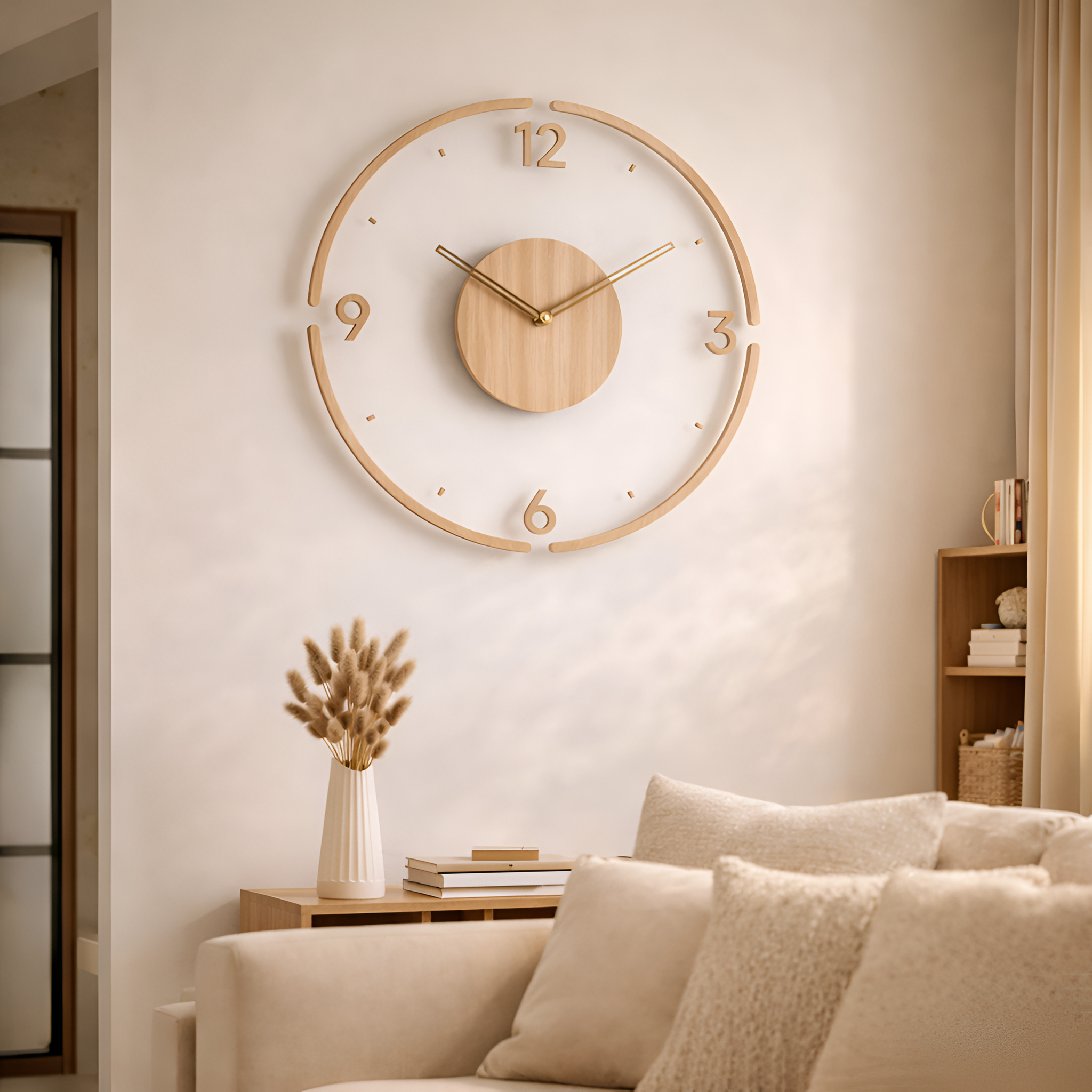 Calixto - Reloj de pared escandinavo de madera