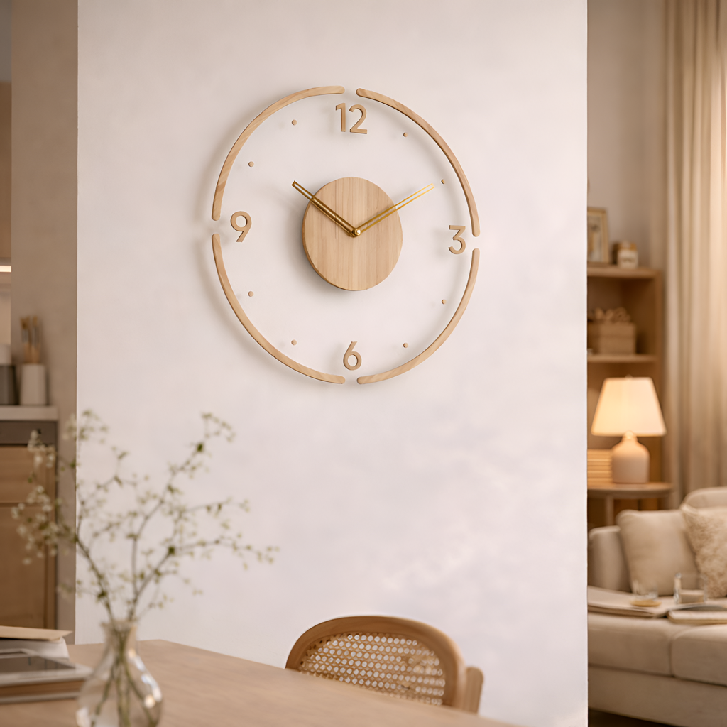 Calixto - Reloj de pared escandinavo de madera