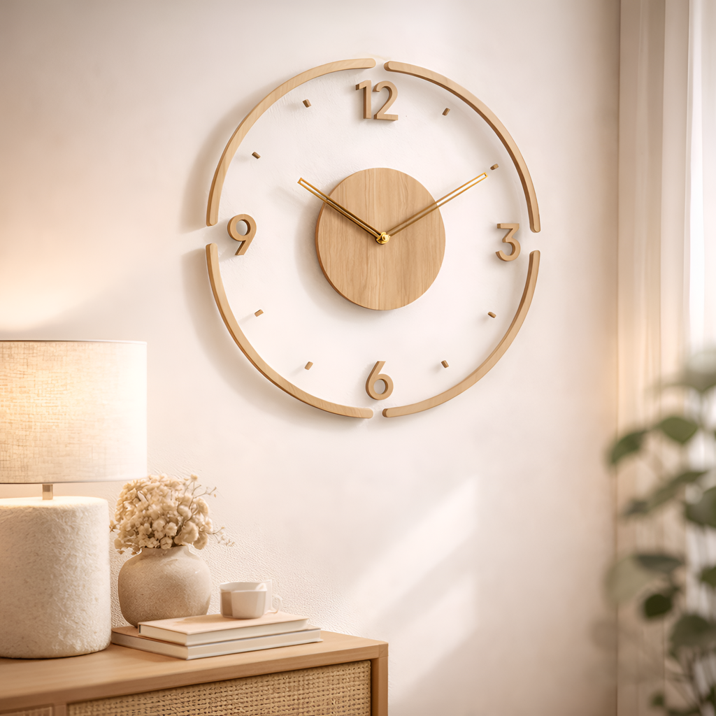 Calixto - Reloj de pared escandinavo de madera