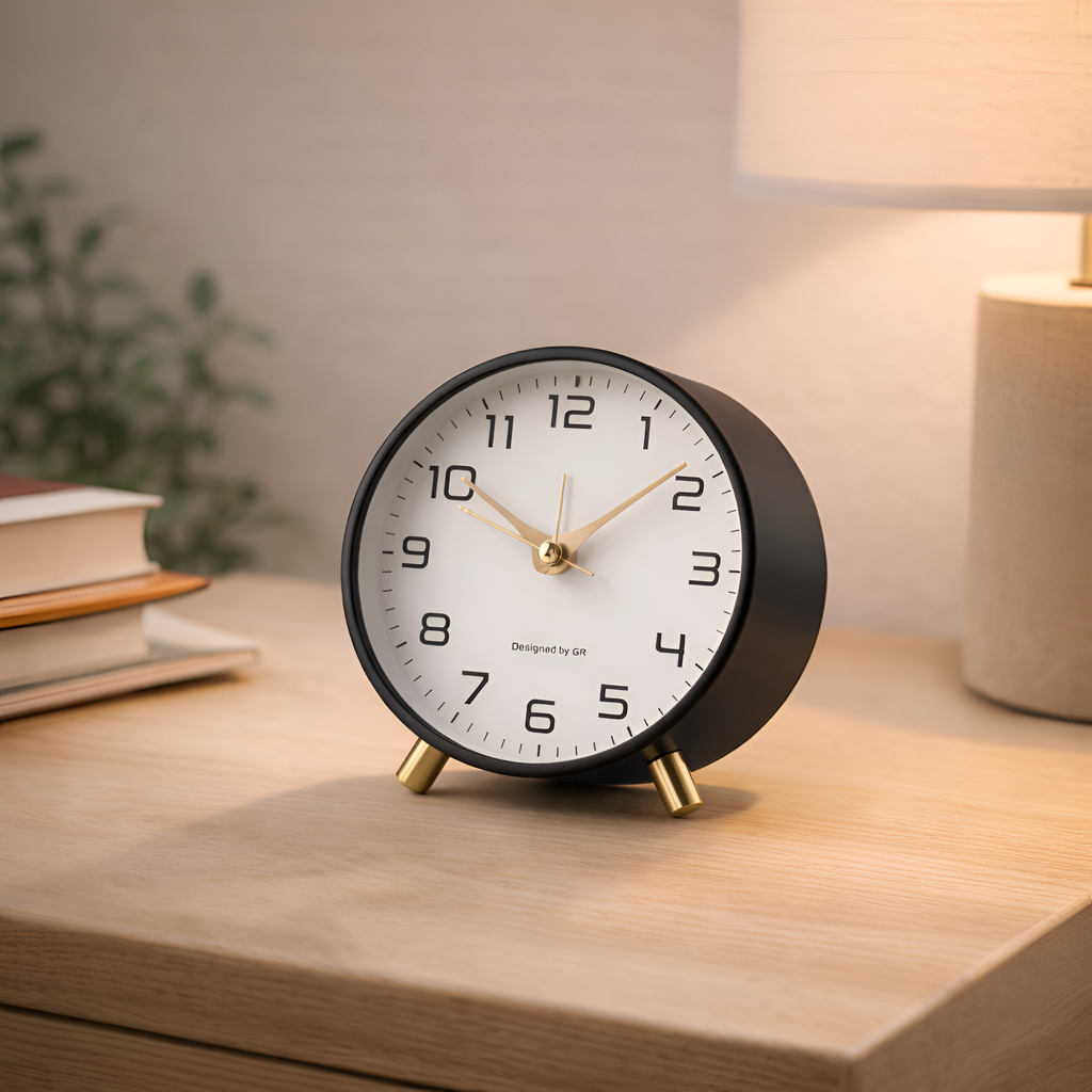 Gaëtan - Reloj Despertador Nórdico Minimalista de Mesa