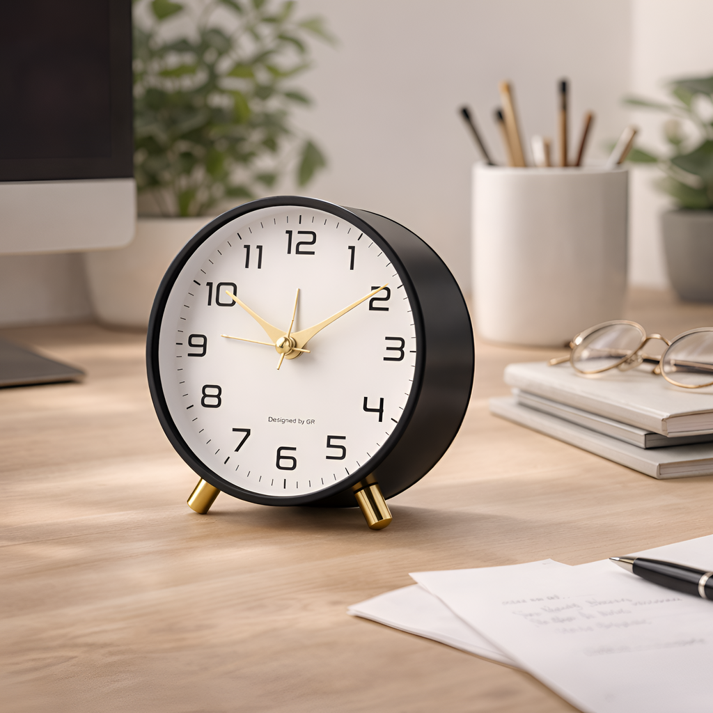Gaëtan - Reloj Despertador Nórdico Minimalista de Mesa