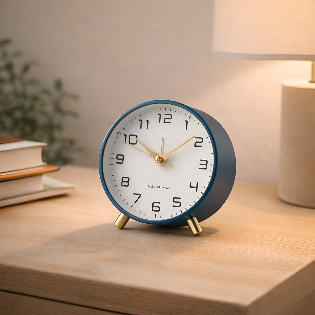 Gaëtan - Reloj Despertador Nórdico Minimalista de Mesa